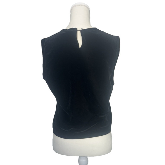 Vintage My Michelle Black Velvet Sleeveless Top Sz M 90 Whimsygoth Goth Festival - Picture 2 of 6